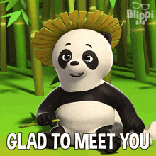 Glad To Meet You Bai GIF - Glad To Meet You Bai Blippi Wonders Educational Cartoons For Kids GIFs