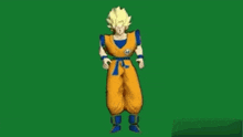 a 3d rendering of a cartoon character dancing on a green screen .