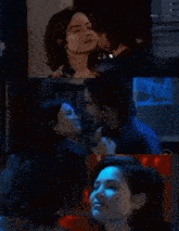 a collage of photos of a man and a woman kissing