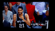 tim duncan excited yes awesome reaction