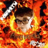 a picture of a boy with glasses and the words " physical " on it