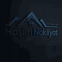 a logo for a company called hasim nakliyat with a blue roof