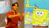Kyungsoo Spongebob GIF - Kyungsoo Spongebob Thunbs Up GIFs