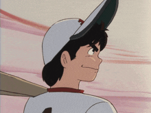 a cartoon drawing of a boy with a baseball bat