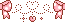 it looks like a pixel art of a necklace with a heart shaped pendant .