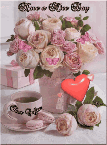 Roses Have A Nice Day GIF - Roses Have A Nice Day Coffee GIFs