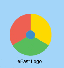 a colorful circle with the words efast logo on the bottom
