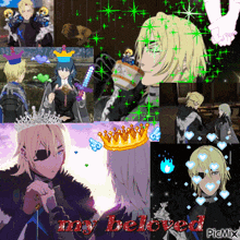 a collage of anime characters with the words " my beloved " on the bottom