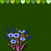 a green background with hearts and flowers and the words " allah "