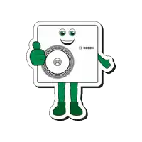 a bosch mascot giving a thumbs up