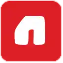 a red square with a white circle in the middle of it .