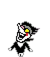 a pixel art drawing of a cat with sunglasses and a tongue sticking out .