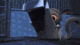 a stuffed animal wearing goggles looks at the camera with a blurred background
