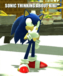 a cartoon of sonic thinking about kiki