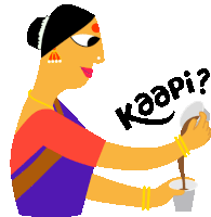 Sanjana Asks 'Coffee?' In Hindi Sticker - Good Morning Coffee Google Stickers