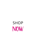 a pink and white sign that says `` shop now '' on a white background .