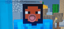 a minecraft character with a big mouth and a beard