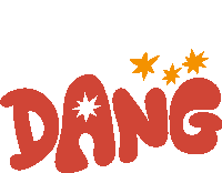Dang Yellow Stars Above Dang In Red Bubble Letters Sticker - Dang Yellow Stars Above Dang In Red Bubble Letters Disappointed Stickers