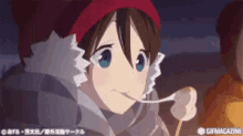 ゆるキャン△ マシュマロ　美味しい キャンプ GIF - Yuru Kyan Anime Japanese GIFs