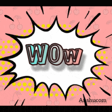 a comic bubble with the word wow written inside
