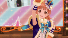 a girl with a crown on her head is holding a pumpkin in her hand