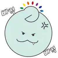 a cartoon drawing of a monster with a rainbow in the background and chinese writing on the bottom