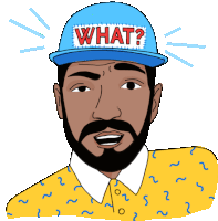 Dax With Hat On With What? Text Sticker - Milo And Dax What Huh Stickers
