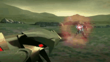 a computer generated image of a robot fighting another robot in a field