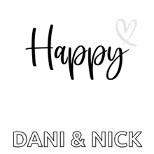 happy anniversary dani & nick with two red hearts