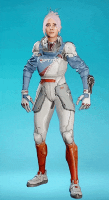 a video game character with the word riptide on his chest