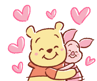 Pooh Hug Sticker - Pooh Hug Stickers