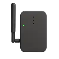 a small black device with a green light on the bottom