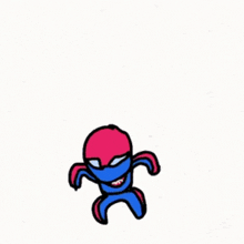 a cartoon of a person in a spiderman costume is jumping in the air