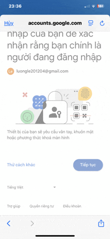 a screenshot of the accounts.google.com page on a phone