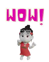 a cartoon character wearing a red shirt that says " zhouya "