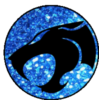 Blue Glitter Thundercats Sticker - Blue Glitter Thundercats Stickers