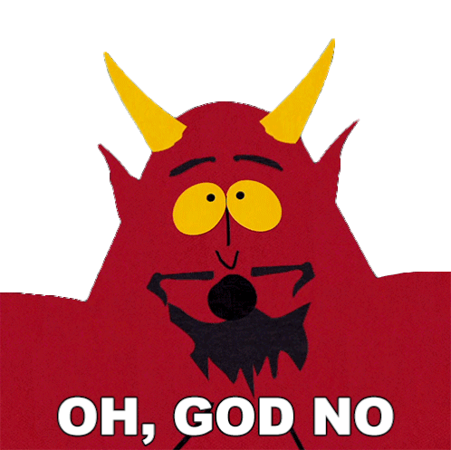 Oh God No Satan Sticker - Oh God No Satan South Park Stickers