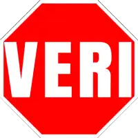 a stop sign that is red and white