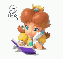 daisy princess daisy reading book annoyed
