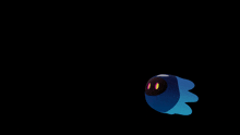 a cartoon drawing of a bird 's eye with a black background