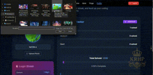 a screenshot of a website that says login streak at the bottom