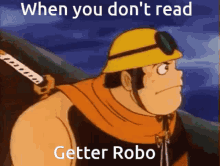 Getter Robo Musashi Stare GIF - Getter Robo Musashi Stare When You Dont Read Getter Robo GIFs