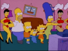 a cartoon of homer simpson bart simpson and marge simpson