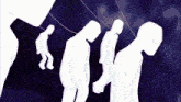 a drawing of a group of people hanging on a rope
