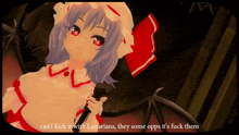 a cartoon of a girl with the words " can t kick it with lunarians they some opps it 's fuck them "