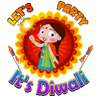 Lets Party Its Diwali Chutki Sticker - Lets Party Its Diwali Chutki Chhota Bheem Stickers