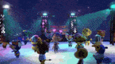 a group of animal crossing characters are dancing in a club