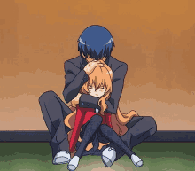 cute anime couple adorable hug