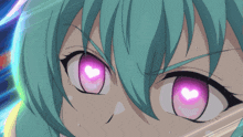 a close up of a person 's eyes with a heart in them