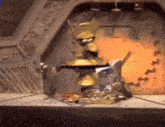 a blurred image of a robot with the word ed on the bottom left